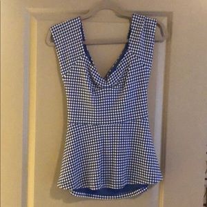 Adorable blue and white checkered top!